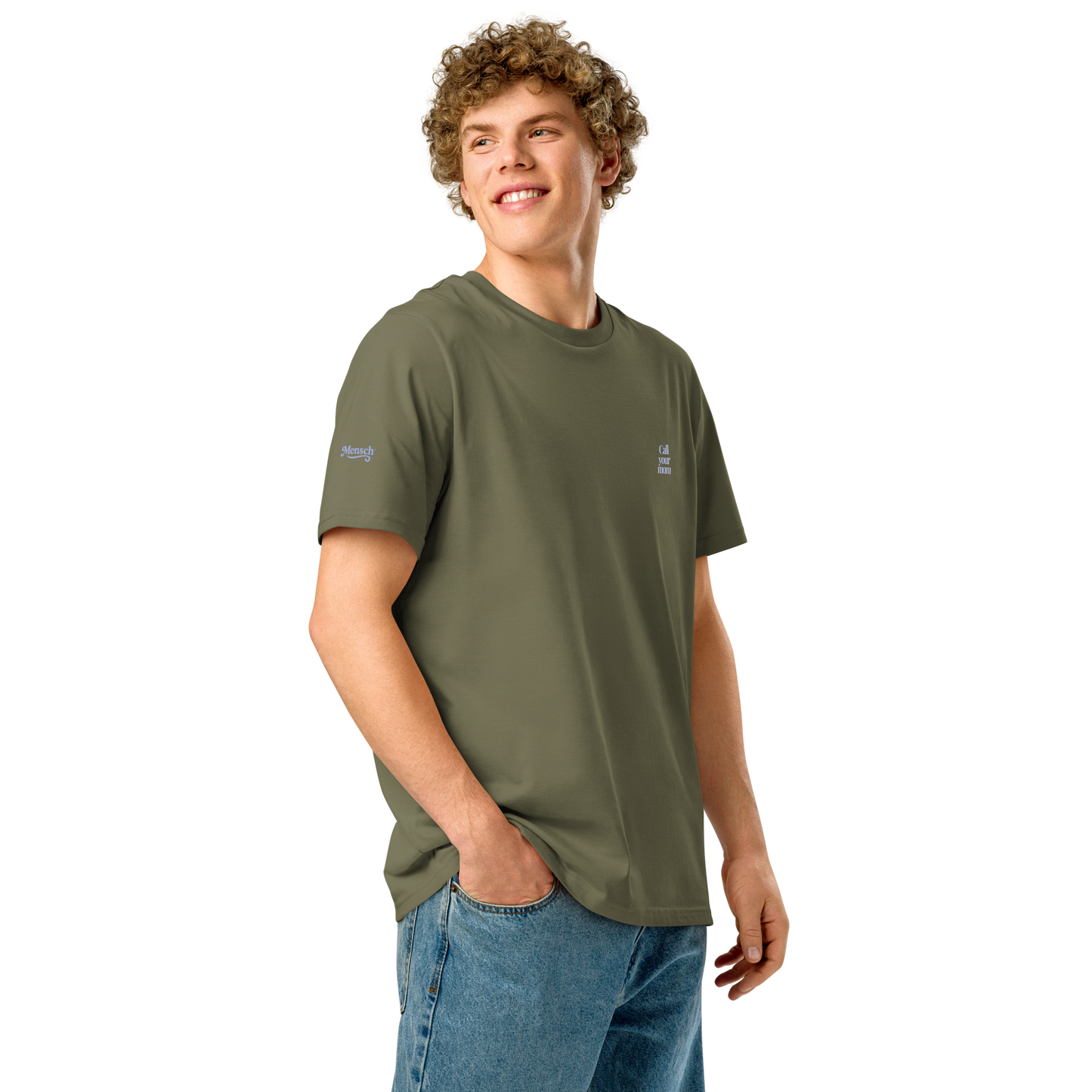 Call Your Mom Organic Cotton Tee Olive Green