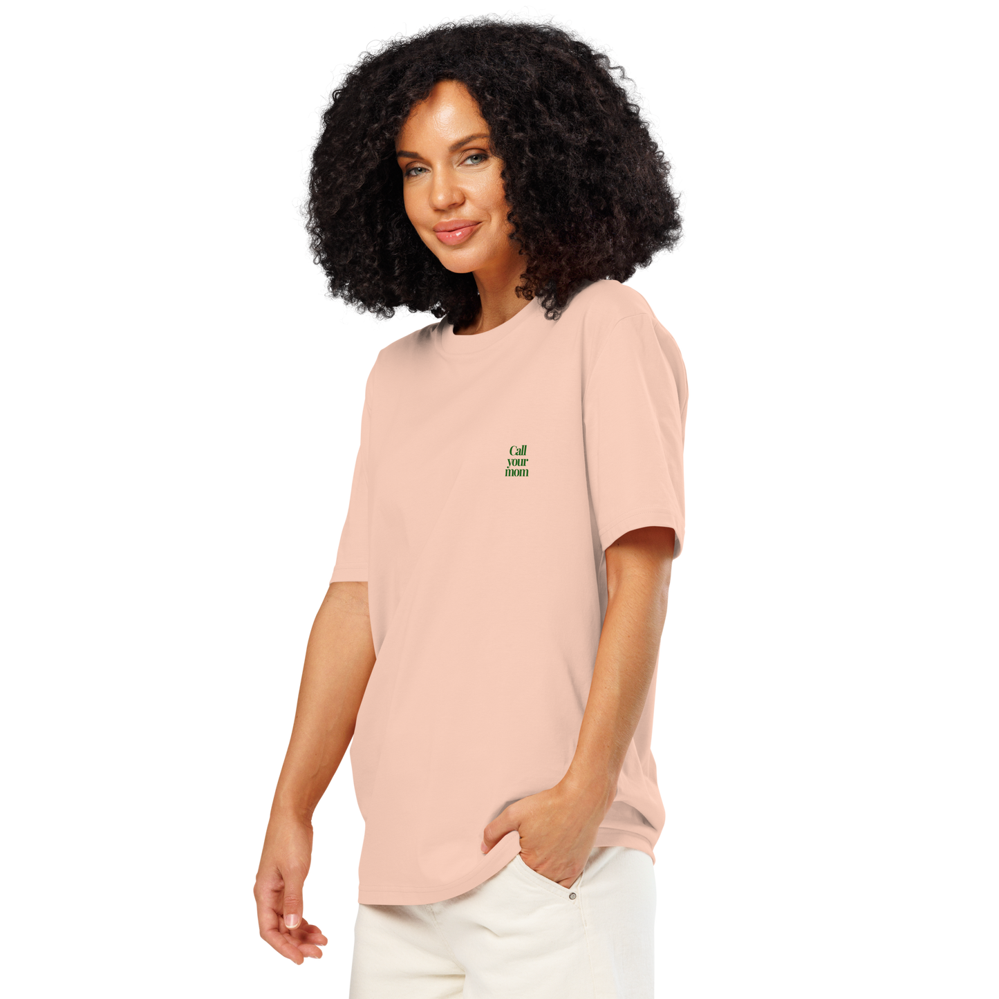 Call Your Mom Organic Cotton Tee Salmon Pink