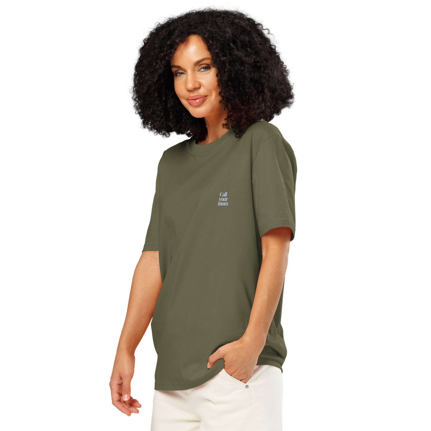Call Your Mom Organic Cotton Tee Olive Green