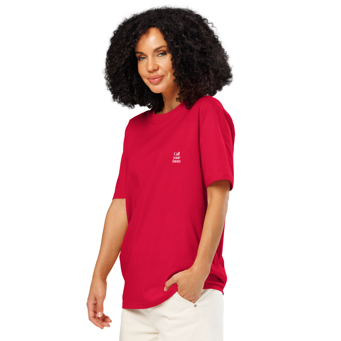 Call Your Mom Organic Cotton Tee Red